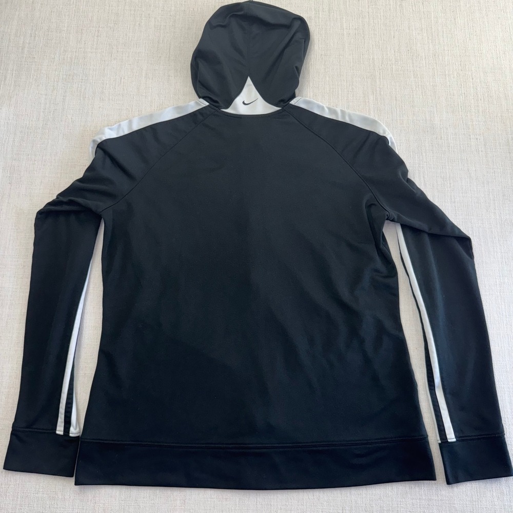 Nike Womens XL Full Zip Hooded Track Jacket Black White Stripe Athletic RN56323 - Picture 10 of 15